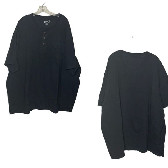 DULUTH TRADING CO Black Henley Shirt Top Short Sleeve Mens Size 4XL - Picture 9 of 9